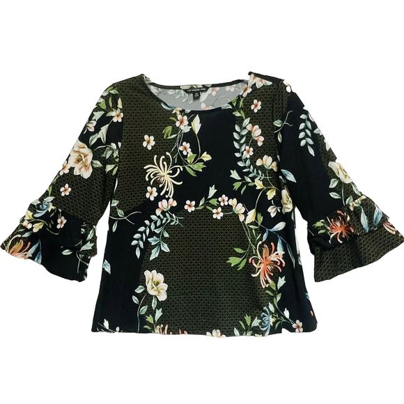 Zac & Rachel Tops - Zac & Rachel Women’s Pull Over Blouse 3/4 Sleeve Floral PETITE Size Small
